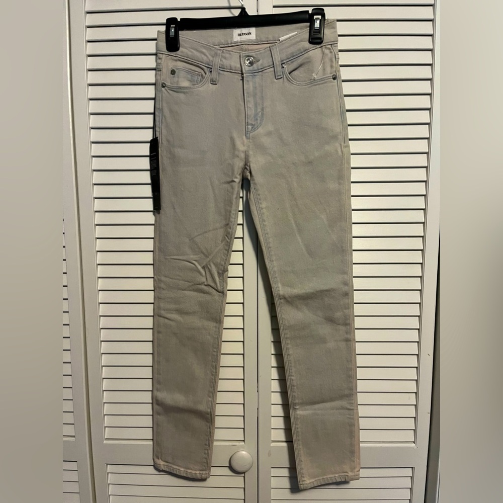 SALE Cool Hudson size 25 light gray mid ride Tally ankle skinny jeans NWT